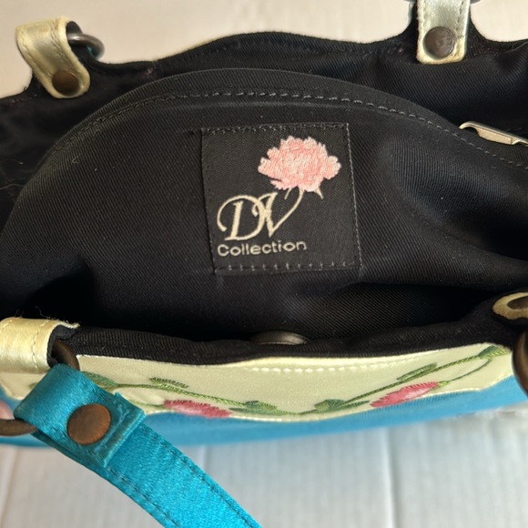 Vtg Dolce Vita- Gorgeous handmade silk embroidered bag with snap closure - Picture 4 of 13